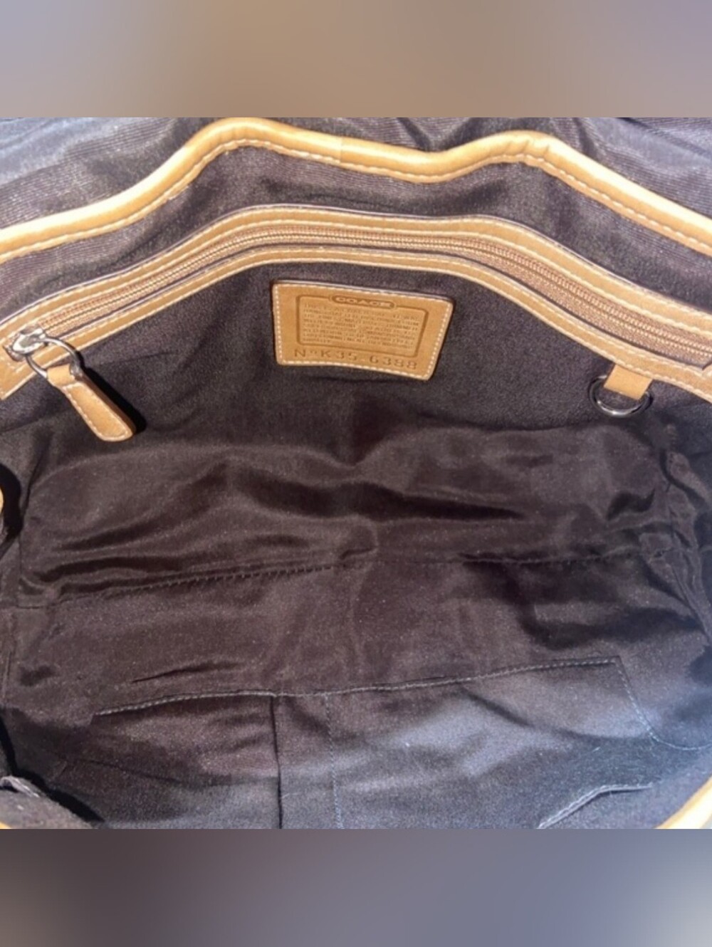 Coach K35-6388 Signature Buckle Tote Shoulder Bag Brown Tan Canvas Leather - Picture 4 of 8
